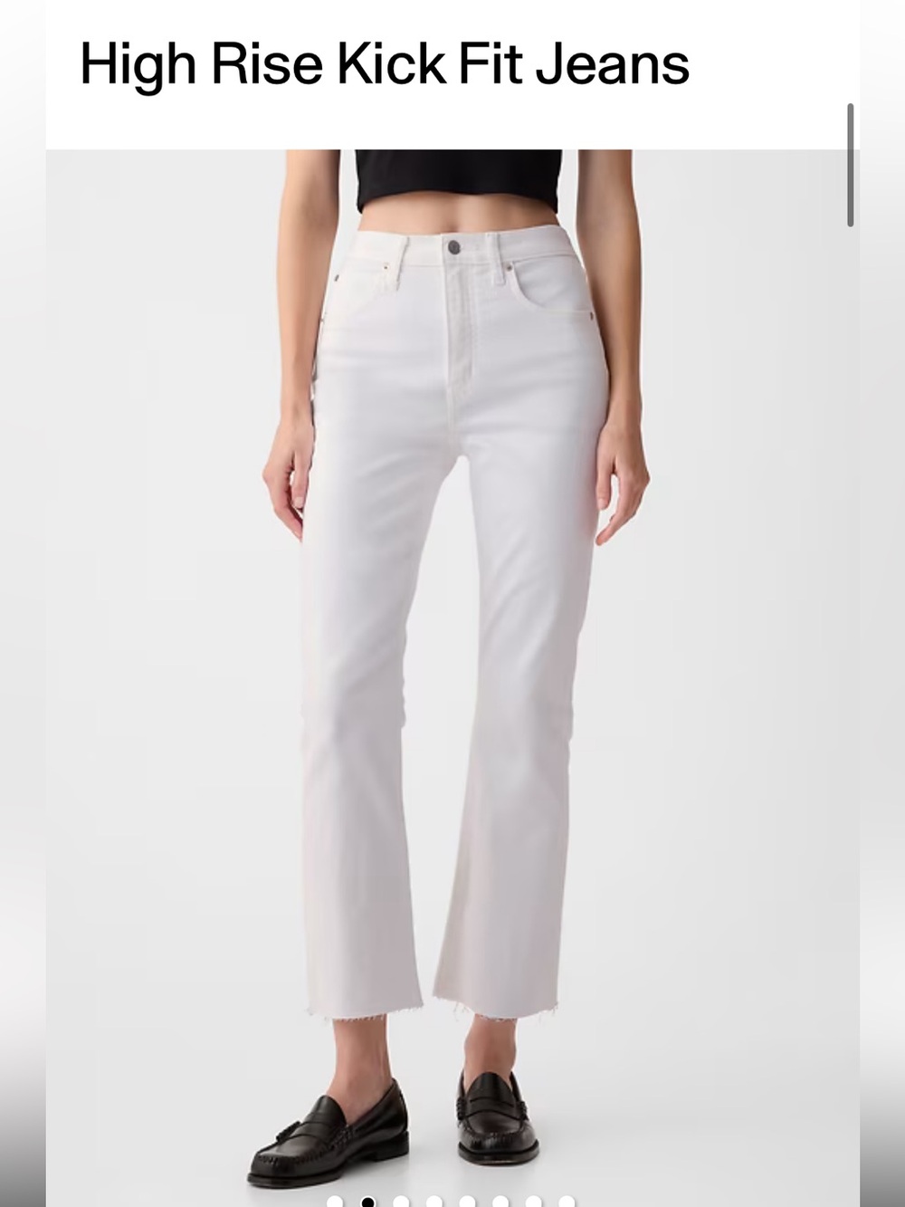 GAP White Cropped Straight Jeans with Raw Hem NWT